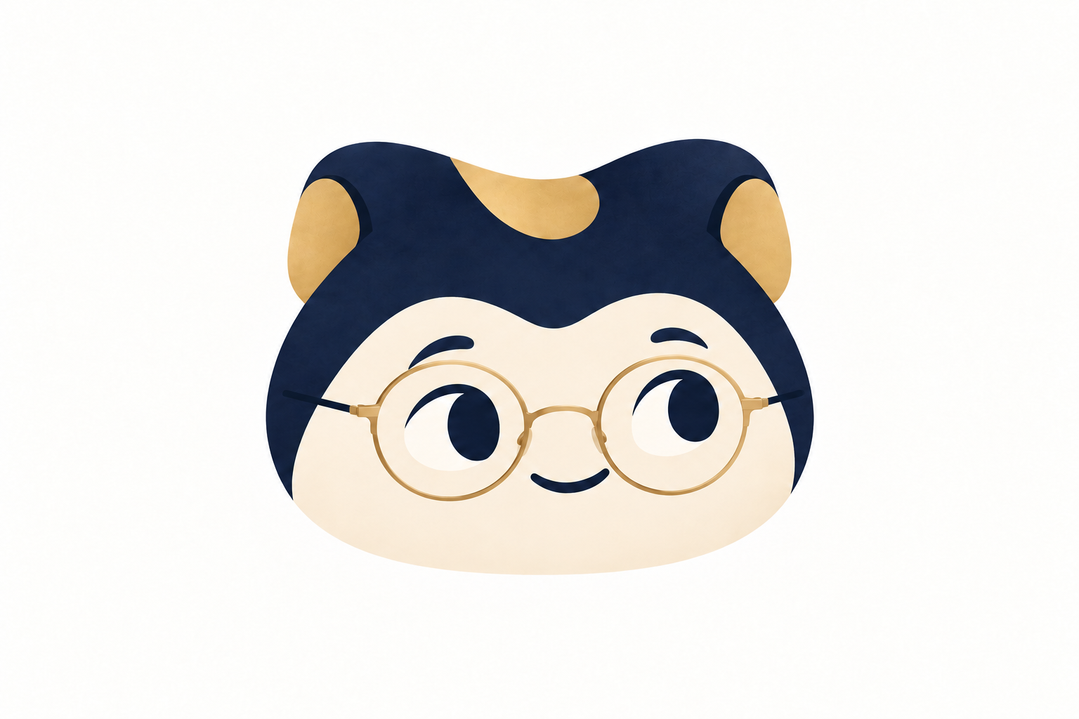 Germand, mascote azul e dourado com óculos